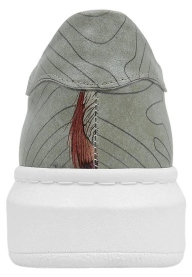 Women Vegan Leather Blue Sneakers - Run Little Fox Design - 