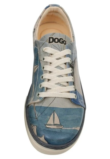 Women Vegan Leather Blue Sneakers - Meet me Halfway Design - 
