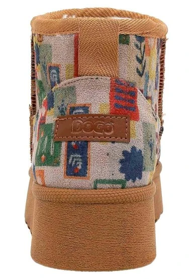 Women Vegan Leather Brown Plush Lined Ankle Boots - Anatolian Patterns Design - 