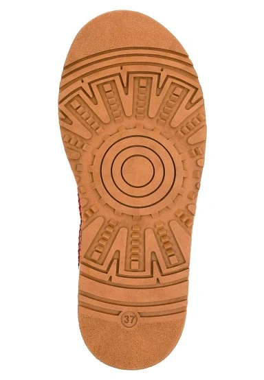 Women Vegan Leather Brown Plush Lined Ankle Boots - Anatolian Patterns Design - 