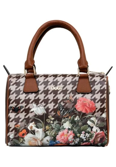 Women Vegan Leather Brown Purse - Brown Majestic Garden Design - 