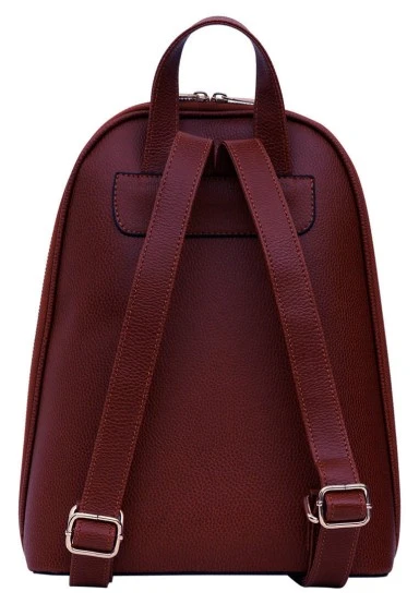 Women Vegan Leather Burgundy Backpack - Deepness Design - 