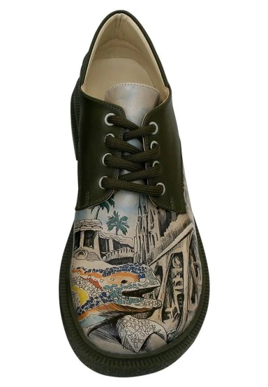 Women Vegan Leather Multicolor Casual Shoes - Barcelona Design - 