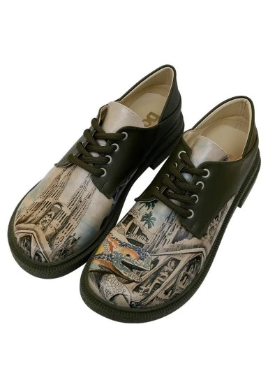 Women Vegan Leather Multicolor Casual Shoes - Barcelona Design - 