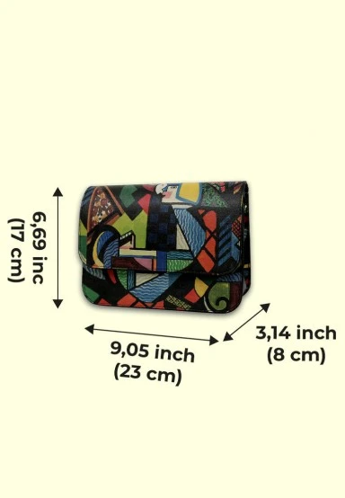 Women Vegan Leather Multicolor Clutch Bag - Want Some Color? Design - 
