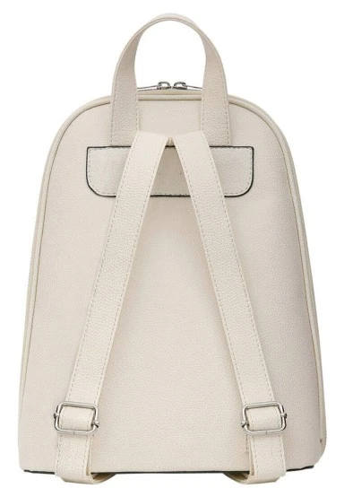 Women Vegan Leather Cream Backpack - Dare to Explore Design - 