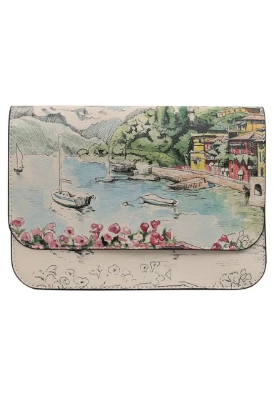 Women Vegan Leather Cream Purse - Lago di Como Design - 