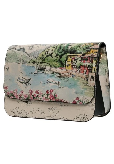 Women Vegan Leather Cream Purse - Lago di Como Design - 