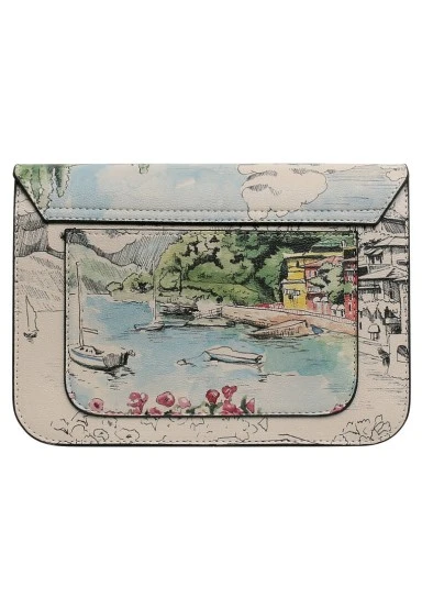 Women Vegan Leather Cream Purse - Lago di Como Design - 