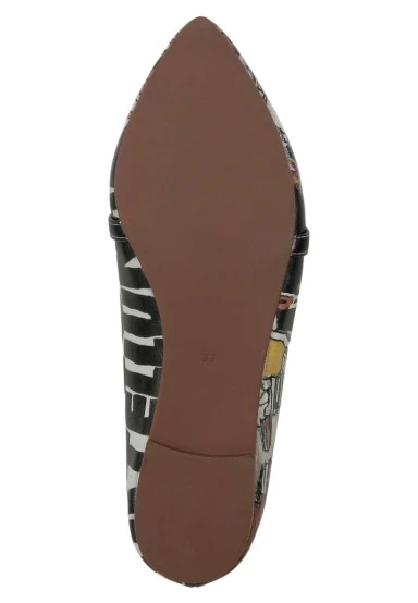 Women Vegan Leather Multicolor Flat Shoes - Supper Design - 