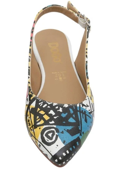 Women Vegan Leather Multicolor Flat Shoes - Eternal Swirl Design - 