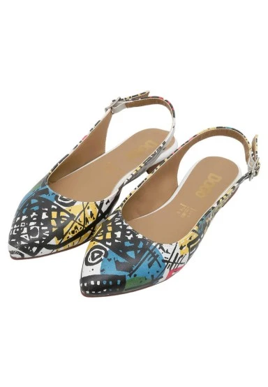 Women Vegan Leather Multicolor Flat Shoes - Eternal Swirl Design - 
