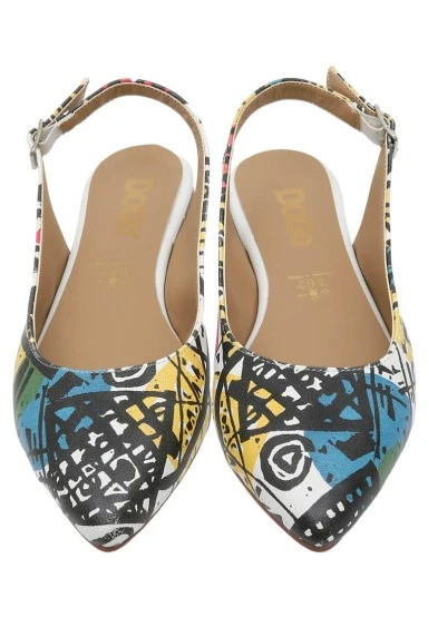Women Vegan Leather Multicolor Flat Shoes - Eternal Swirl Design - 