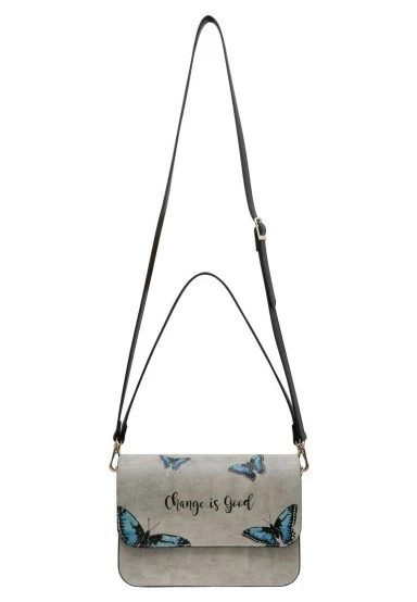 Women Vegan Leather Gray Purse - Change is Good Design - 