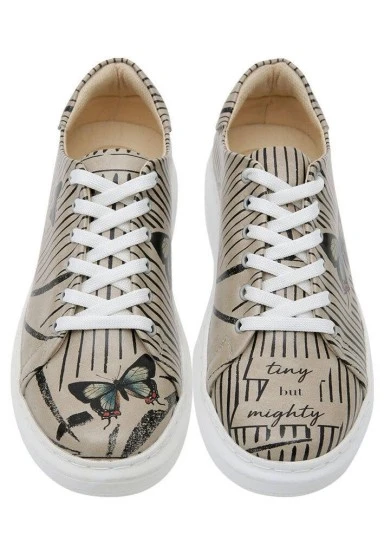Women Vegan Leather Gray Sneakers - Tiny But Mighty Design - 