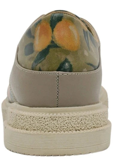 Women Vegan Leather Green Casual Shoes - Fruity Design - 