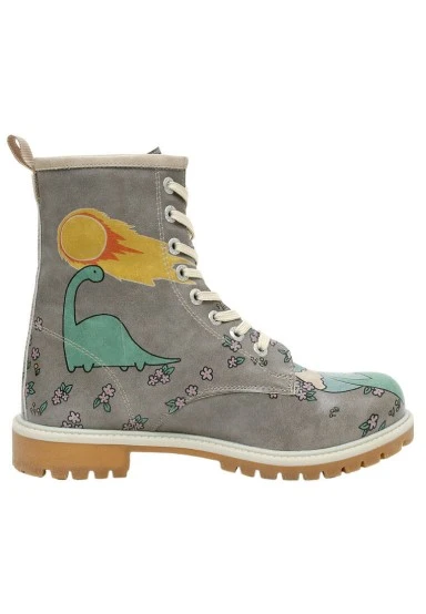 Women Vegan Leather Green Long Boots - Life Goes On Design - 