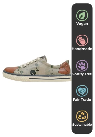 Women Vegan Leather Green Sneakers - This is Our Happy Place Design - 