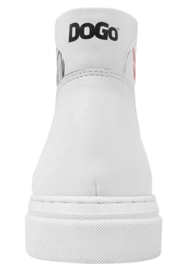 Women Vegan Leather White High Top Sneakers - Edvard Munch The Scream Muse Design - 