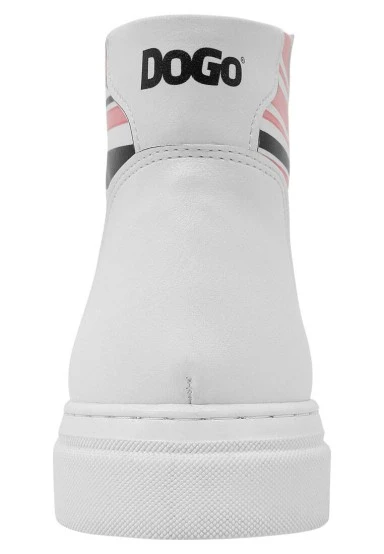 Women Vegan Leather White High Top Sneakers - Warner Bros Love is Pure Bugs Bunny Design - 