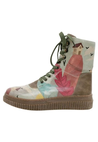 Women Vegan Leather Khaki Long Boots - State Of Bliss Design - 