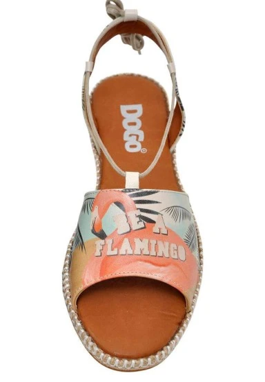 Women Vegan Leather Multicolor Lace Up Sandals - Be a Flamingo Design - 
