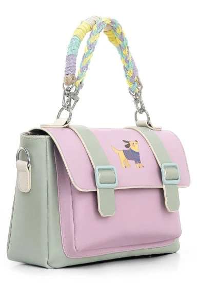 Women Vegan Leather Lilac Purse - Paw Lucky Design - 