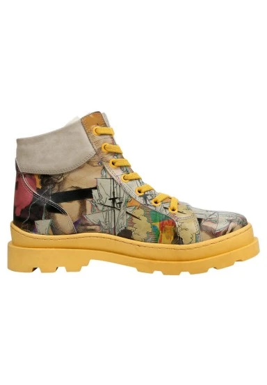 Women Vegan Leather Multicolor Boots - Ancient Tales Design - 