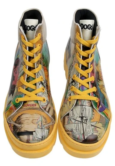 Women Vegan Leather Multicolor Boots - Ancient Tales Design - 