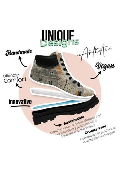 Women Vegan Leather Multicolor Ankle Boots - There You Are Design - 