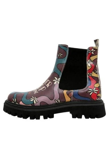 Women Vegan Leather Multicolor Long Boots - Never Stop Dreaming Design - 