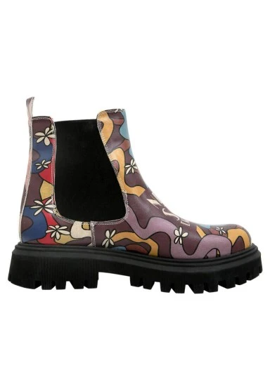 Women Vegan Leather Multicolor Long Boots - Never Stop Dreaming Design - 