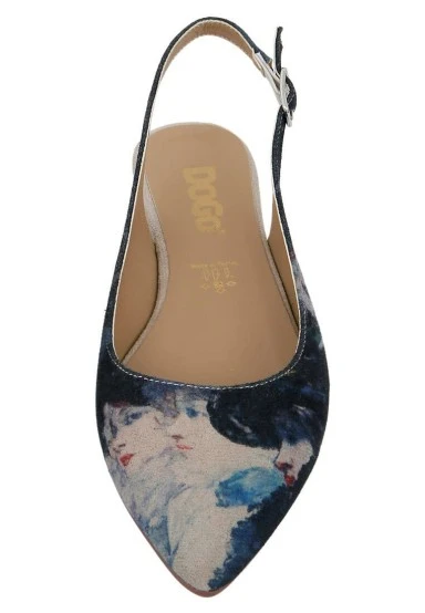 Women Vegan Leather Multicolor Flat Shoes - Ladies Design - 