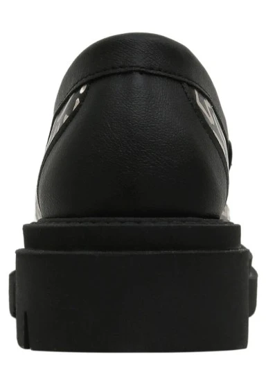 Women Vegan Leather Multicolor Loafers - Abstract Outline Design - 