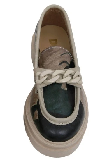 Women Vegan Leather Multicolor Loafers - Petals Design - 
