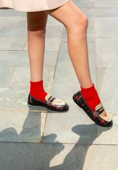 Women Vegan Leather Multicolor Loafers - Teddy Bear Design - 