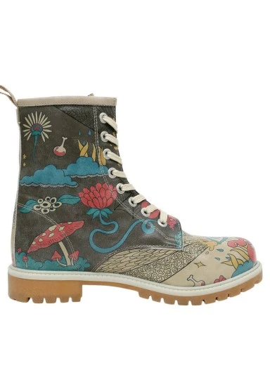 Women Vegan Leather Multicolor Long Boots - Open Your Mind Design - 