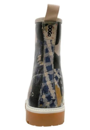 Women Vegan Leather Multicolor Long Boots - Les Peintres Design - 