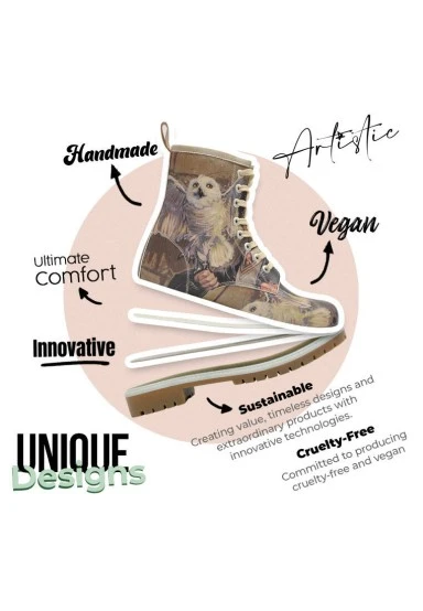Women Vegan Leather Multicolor Long Boots - Warner Bros Harry and Hedwig Harry Potter Design - 