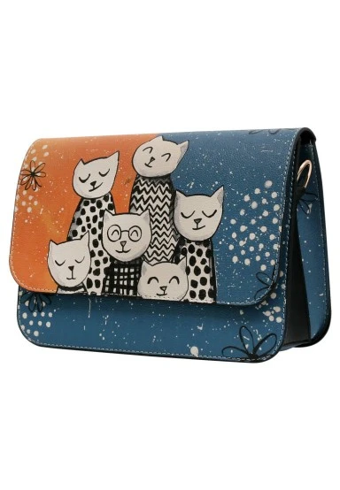 Women Vegan Leather Multicolor Purse - Family Portrait Design - 