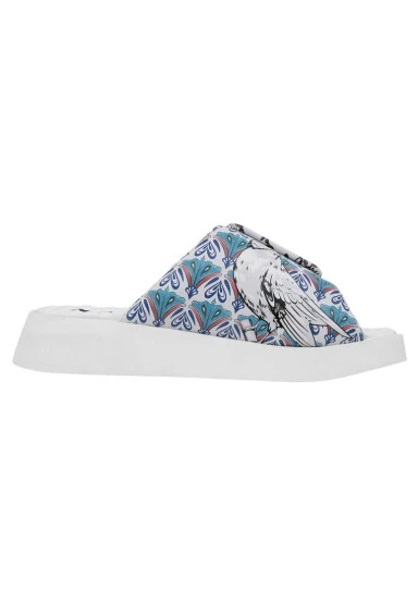 Women Vegan Leather Multicolor Slippers - Let Your Dreams Be Your Wings Design - 