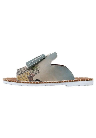 Women Vegan Leather Multicolor Slippers - Take a Walk Design - 