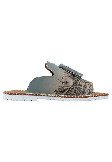 Women Vegan Leather Multicolor Slippers - Take a Walk Design - 