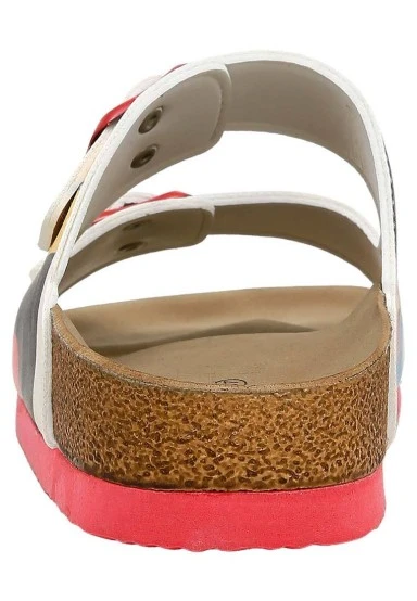 Women Vegan Leather Multicolor Slippers - Bauhaus Birdie Design - 