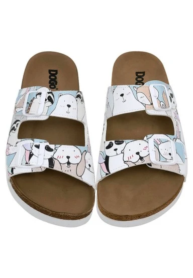 Women Vegan Leather Multicolor Slippers - OMG! So Cute Design - 
