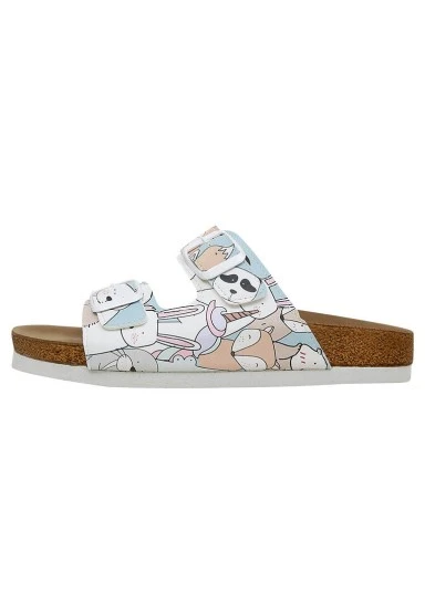 Women Vegan Leather Multicolor Slippers - OMG! So Cute Design - 