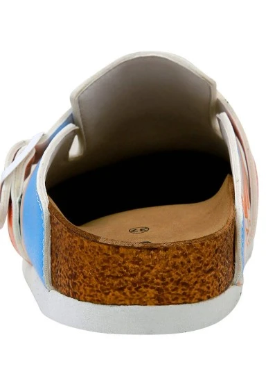 Women Vegan Leather Multicolor Slippers - Error Code Design - 