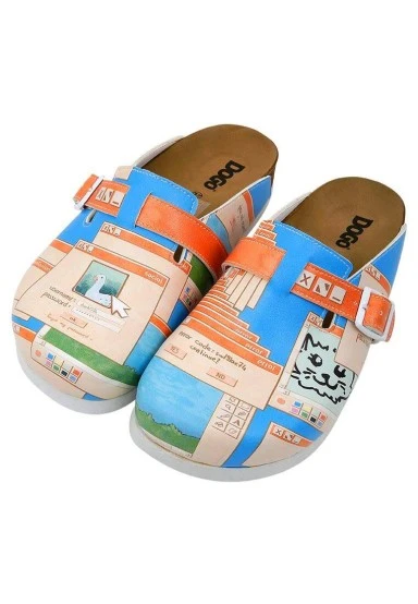 Women Vegan Leather Multicolor Slippers - Error Code Design - 
