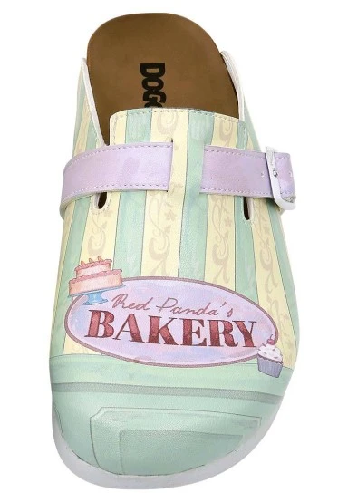 Women Vegan Leather Multicolor Slippers - Red Panda Bakery Design - 