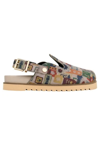 Women Vegan Leather Multicolor Slippers - Anatolian Patterns Design - 